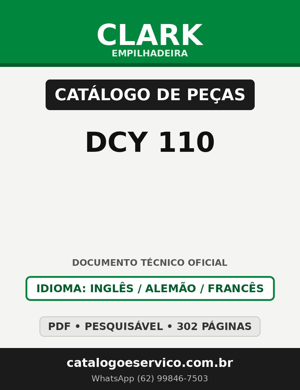 Catálogo de Peças Empilhadeira Clark DCY 110