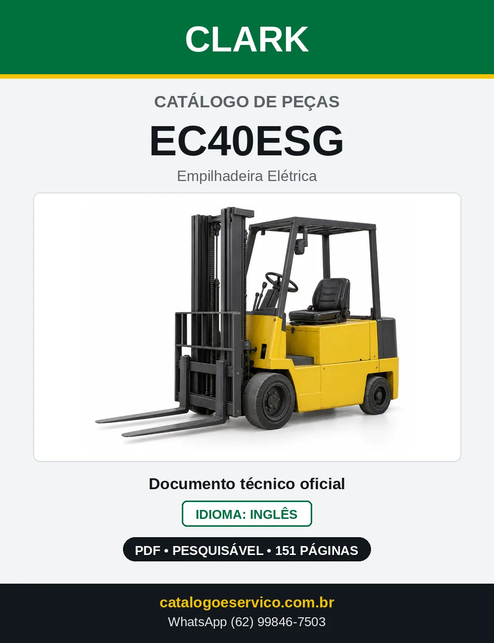 Catálogo de Peças Empilhadeira Elétrica Clark EC40ESG (EC0040ESG) — capa
