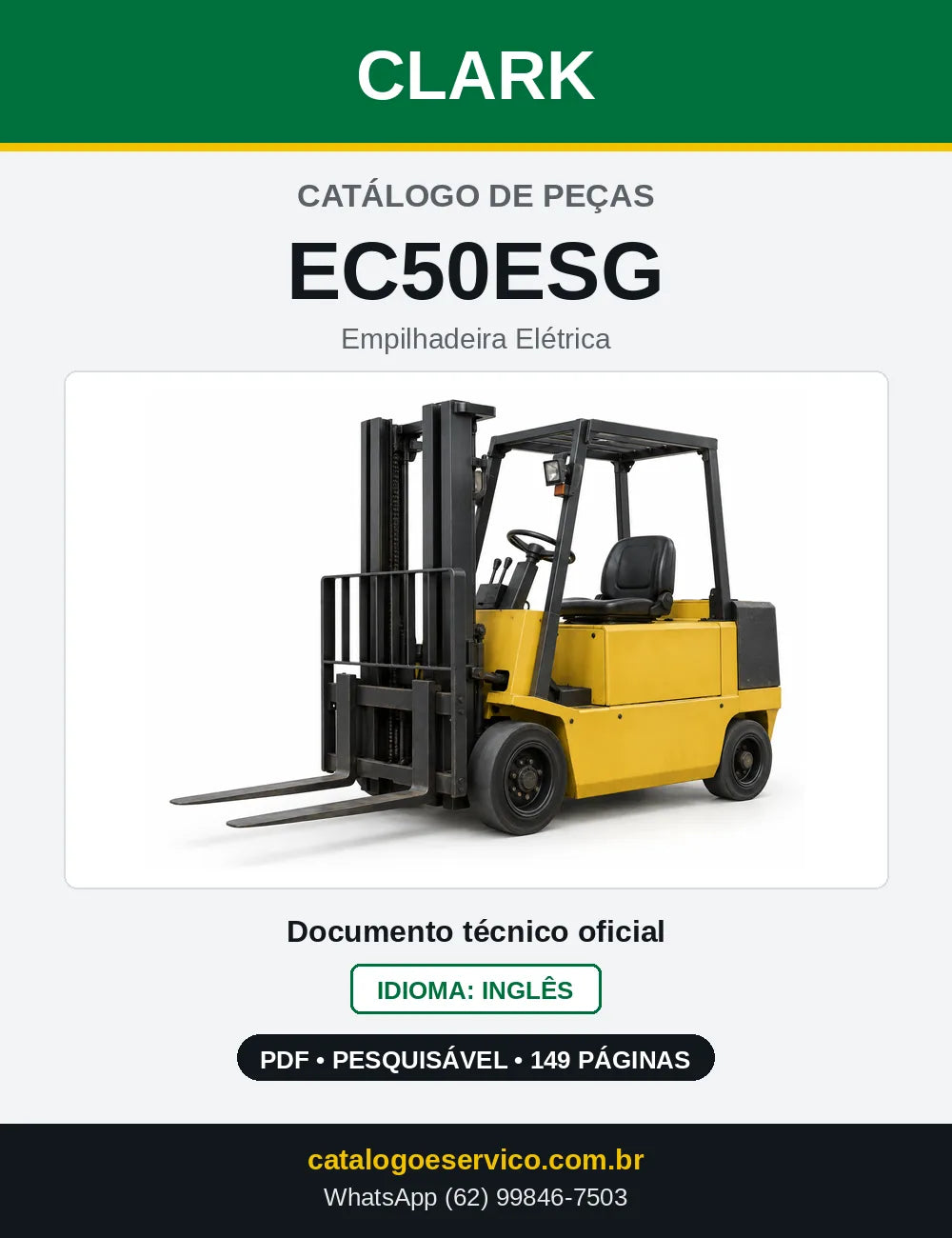 Catálogo de Peças Empilhadeira Elétrica Clark EC50ESG (EC0050ESG) — capa