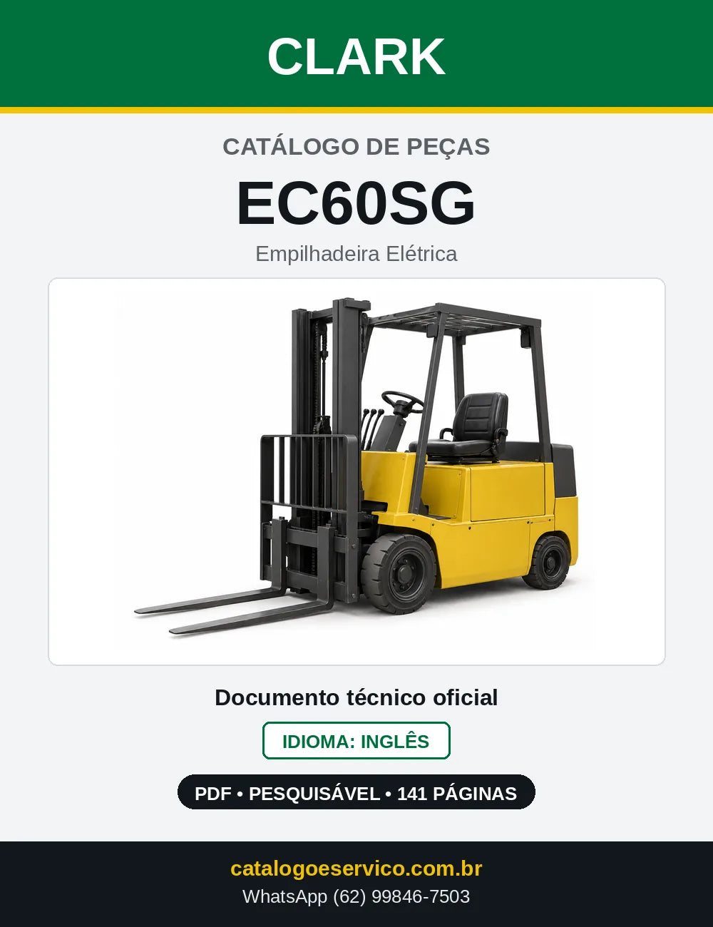 Catálogo de Peças Empilhadeira Elétrica Clark EC60SG (EC0060SG) — capa