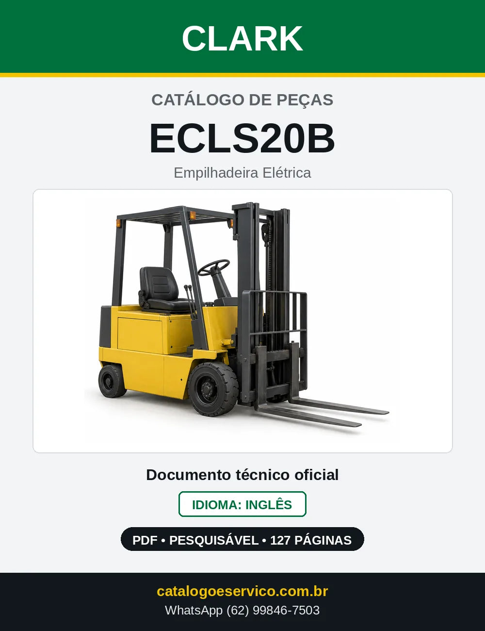 Catálogo de Peças Empilhadeira Elétrica Clark ECLS20B (ECLS0020B) — capa