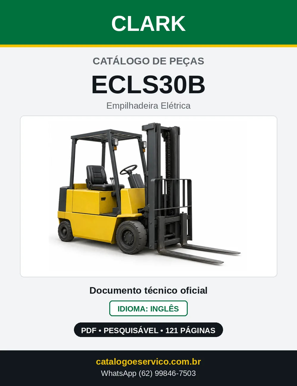 Catálogo de Peças Empilhadeira Elétrica Clark ECLS30B (ECLS0030B) — capa