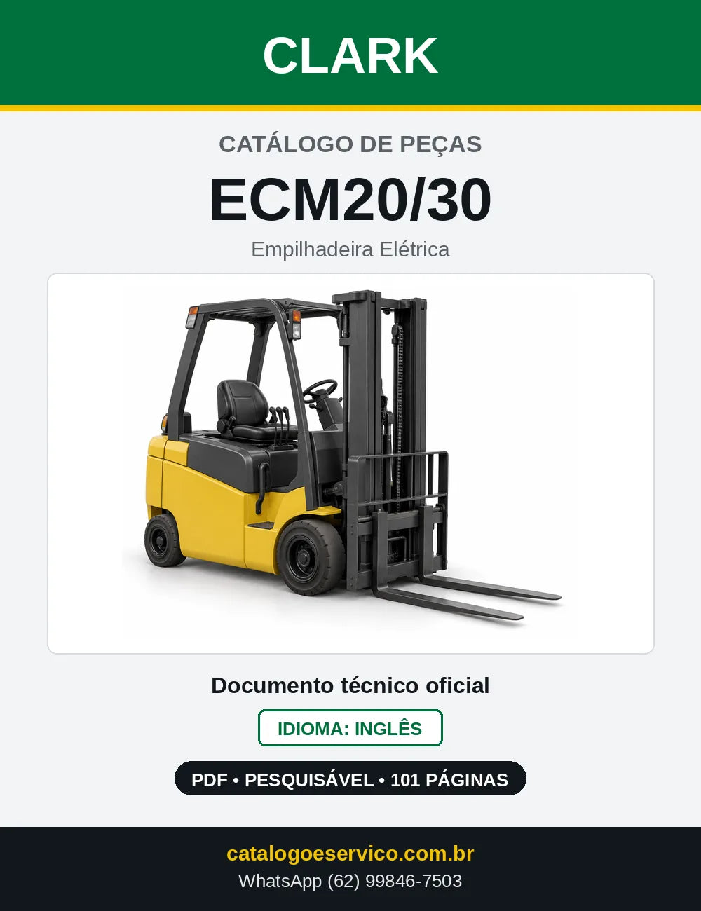 Catálogo de Peças Empilhadeira Elétrica Clark ECM20/30 (ECM0375) — capa