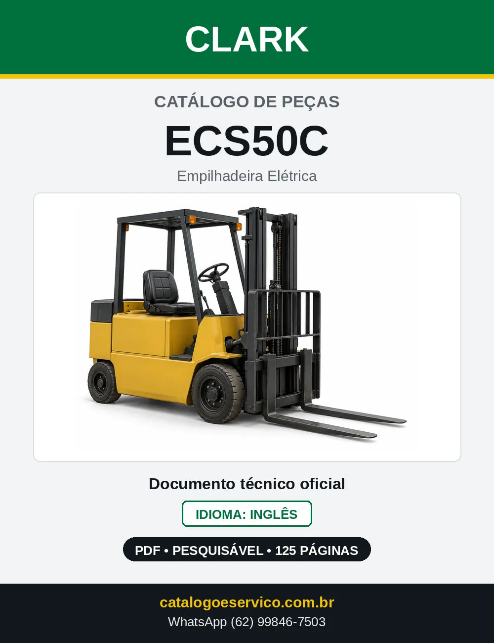 Catálogo de Peças Empilhadeira Elétrica Clark ECS50C (ECS0050C) — capa