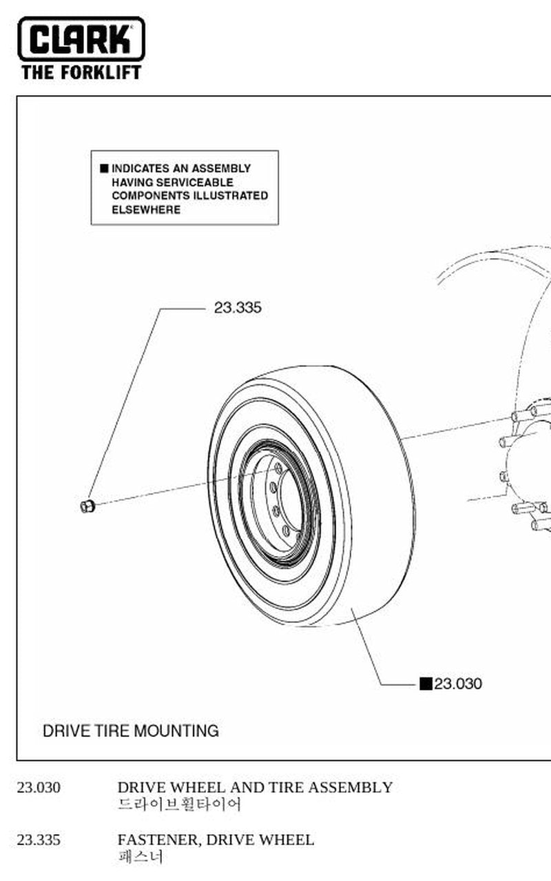 Catálogo de Peças Empilhadeira Clark GEX 20/GEX 25/GEX 30 (Lot 9655) - página interna