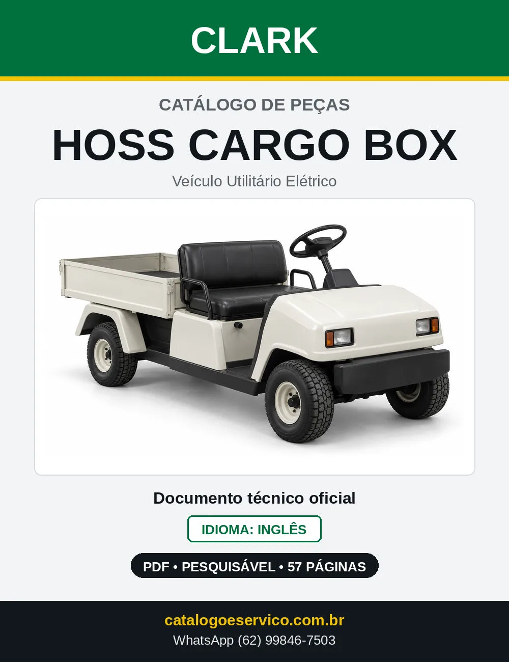 Catálogo de Peças Veículo Utilitário Elétrico Clark HOSS CARGO BOX (CBX0240) — capa