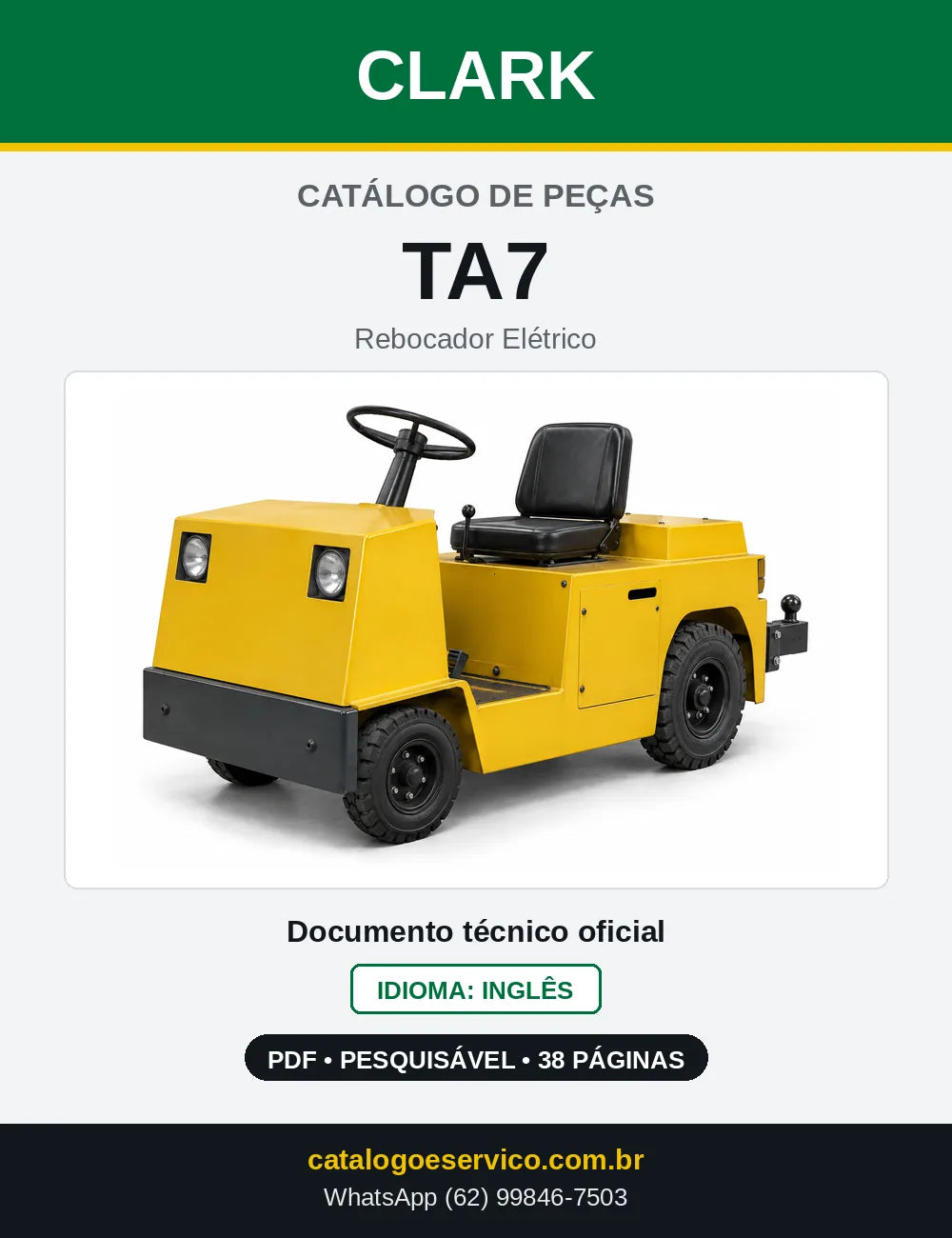 Catálogo de Peças Rebocador Elétrico Clark TA7 (CTE0070) — capa