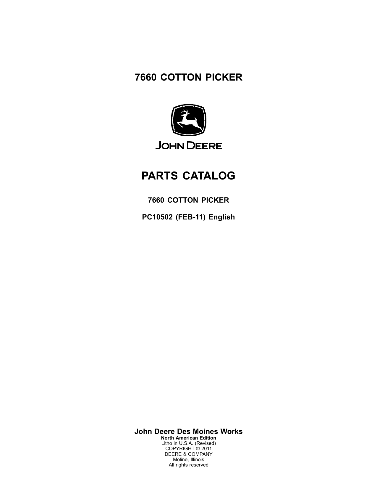 Catálogo de Peças Colhedora de Algodão John Deere 7660