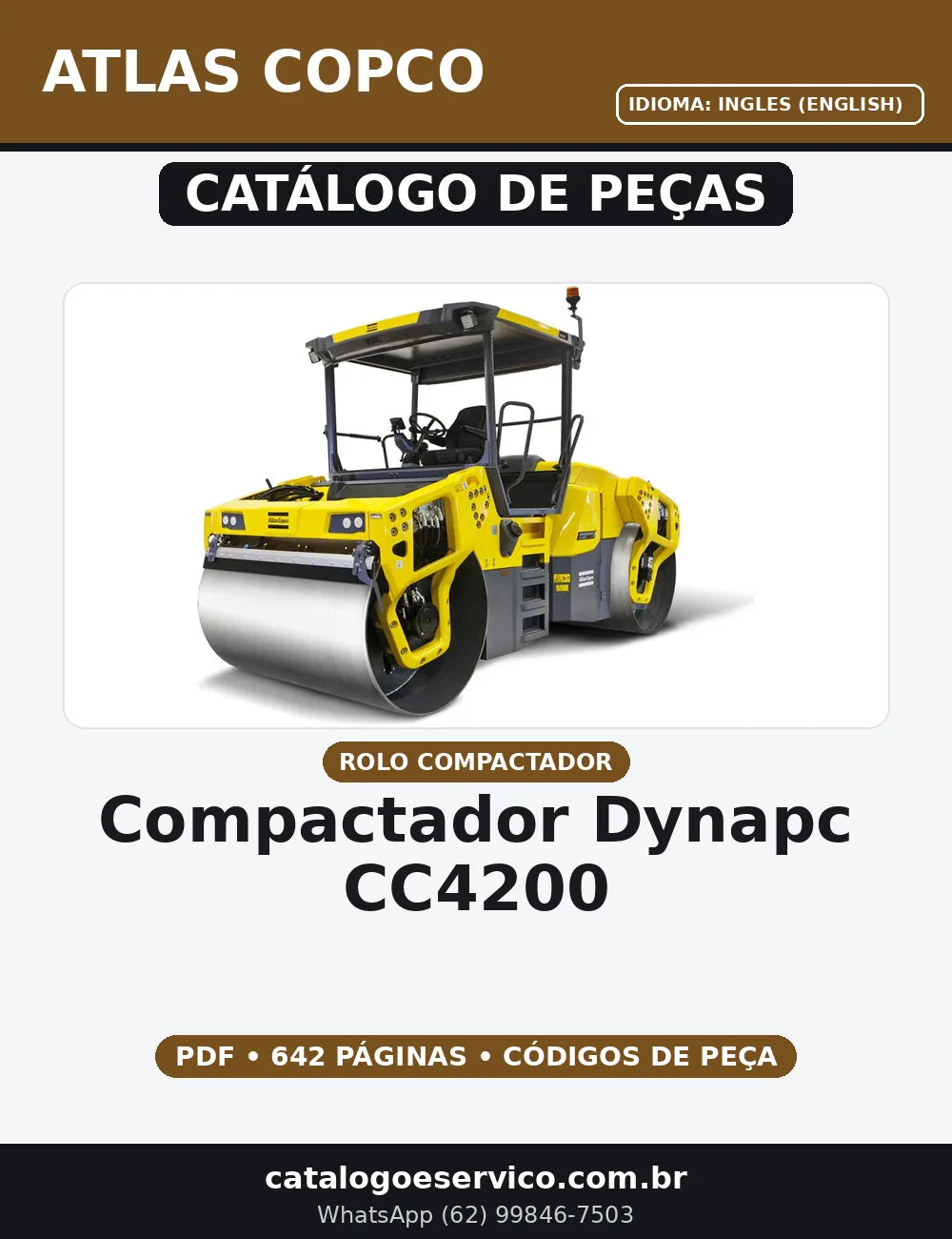 CATALOGO DE PEÇAS COMPACTADOR DYNAPC CC4200 ATLAS COPCO — capa do catálogo de peças