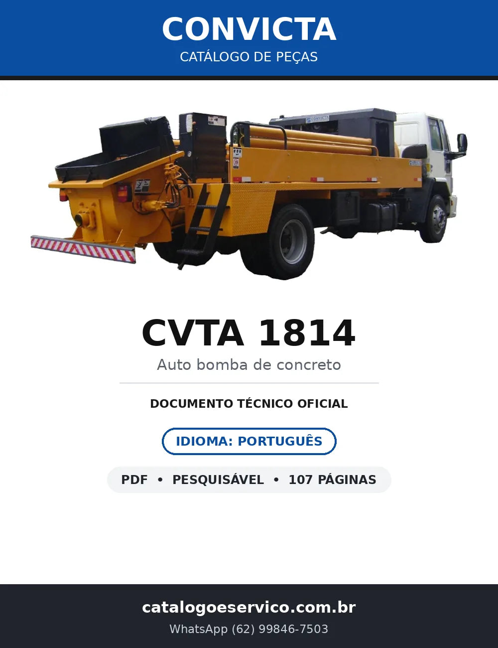 Catálogo de Peças Convicta CVTA 1814 — Auto Bomba de Concreto com Motor Auxiliar — capa