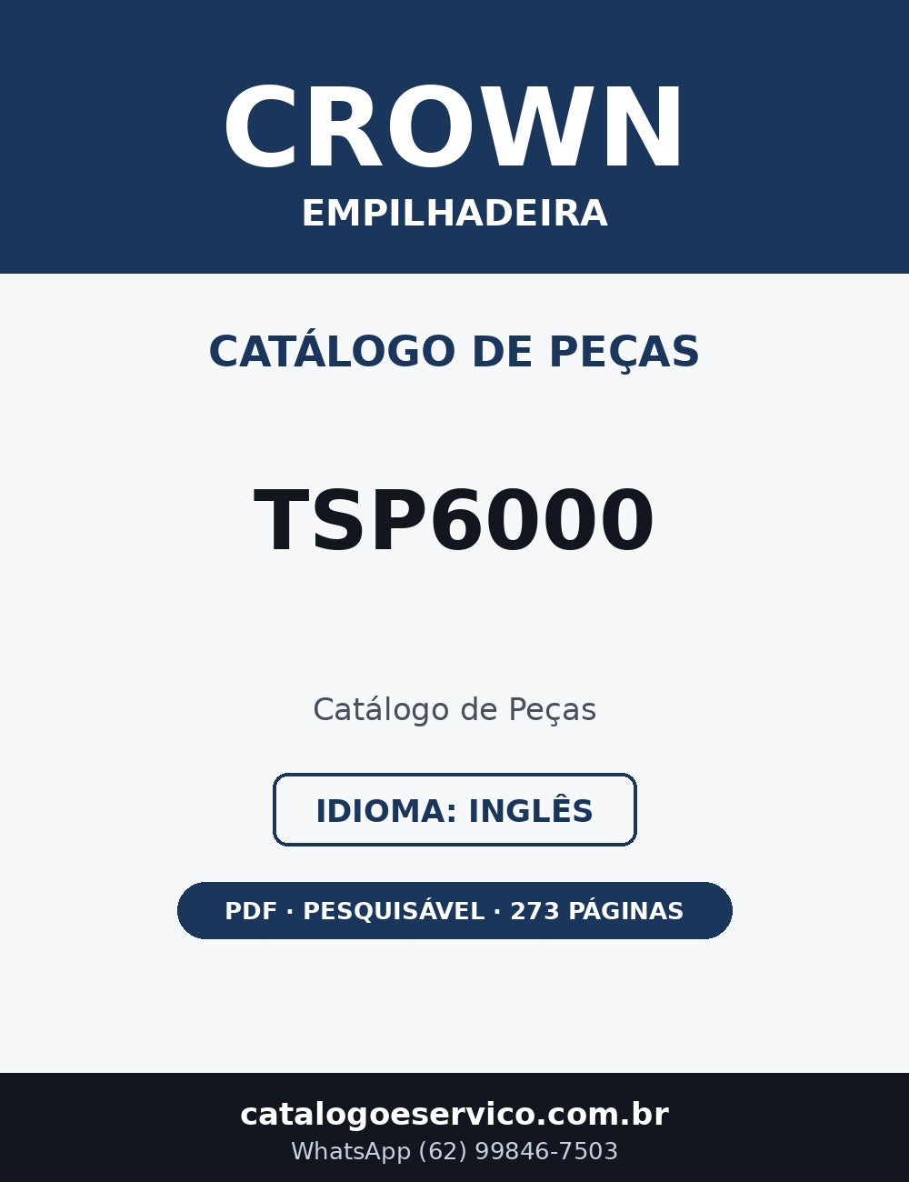 Catálogo de Peças Crown TSP6000 — Empilhadeira (Inglês)