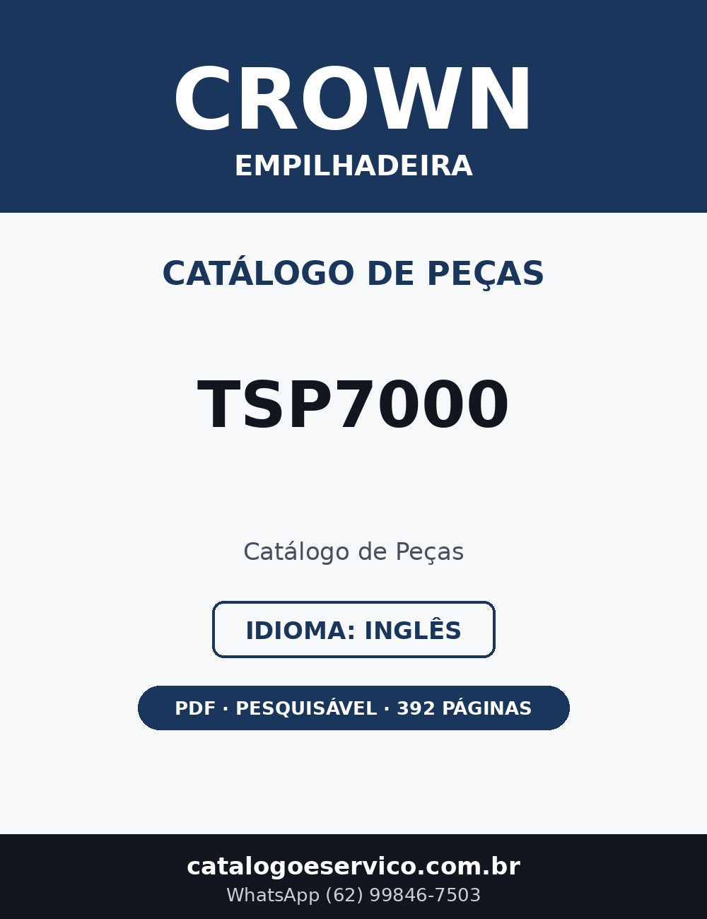 Catálogo de Peças Crown TSP7000 — Empilhadeira (Inglês)