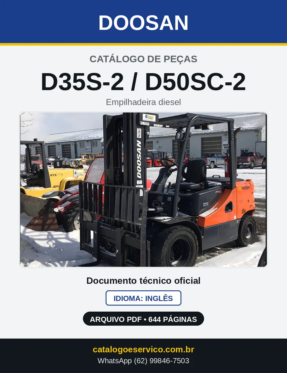 Capa do Catálogo de Peças Doosan D35S-2 / D50SC-2 em PDF