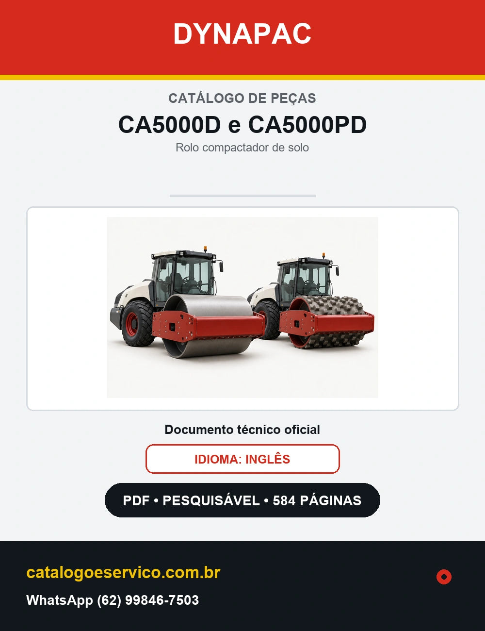 Catálogo de Peças Dynapac CA5000D e CA5000PD — capa