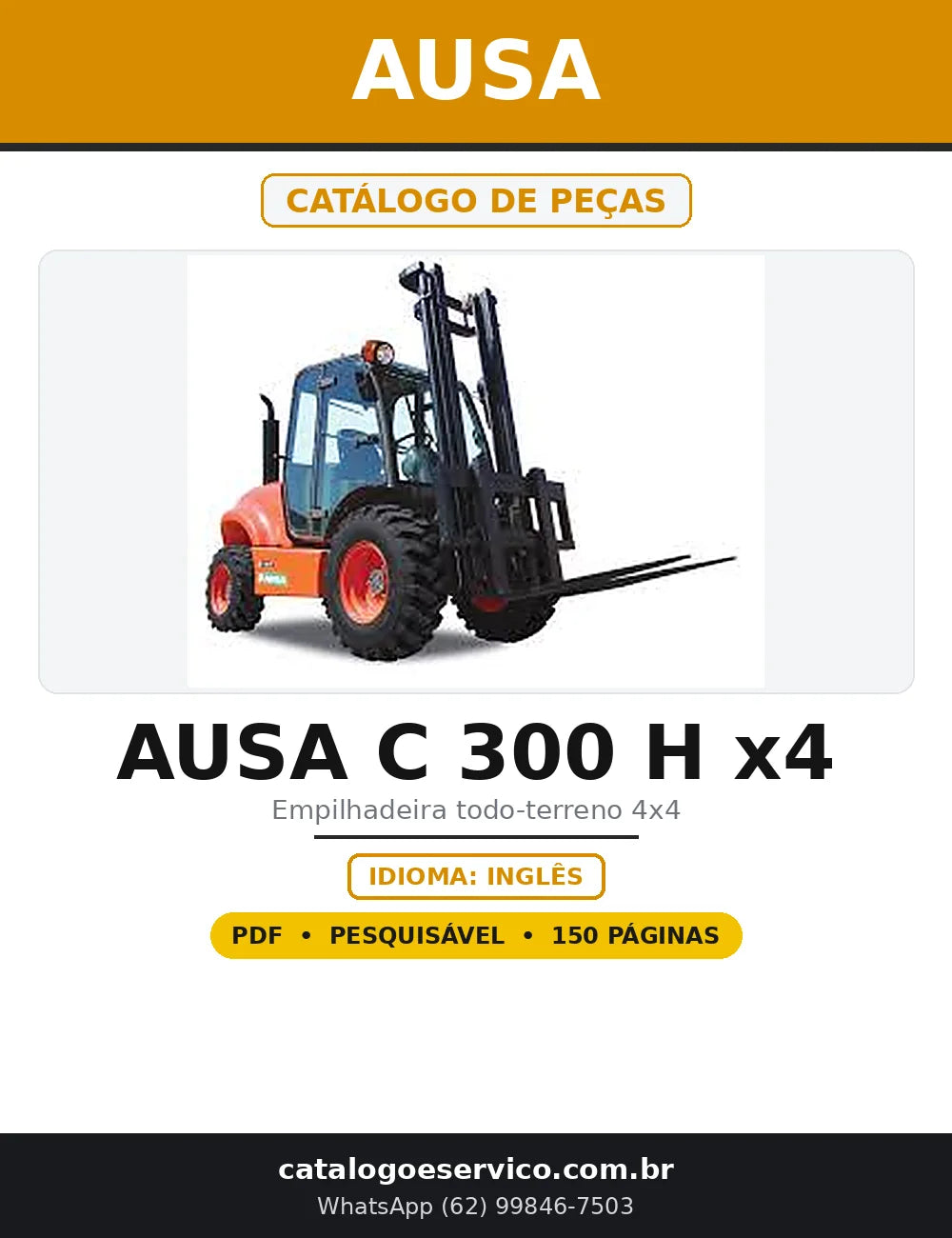 Capa do Catálogo de Peças AUSA AUSA C 300 H x4 em PDF com 150 páginas