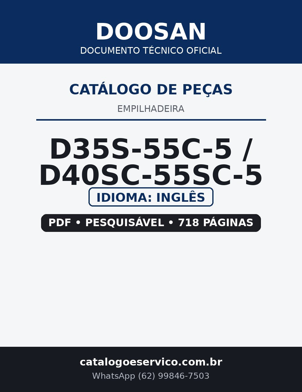 Catálogo de Peças Empilhadeira Doosan — D35S-55C-5 / D40SC-55SC-5