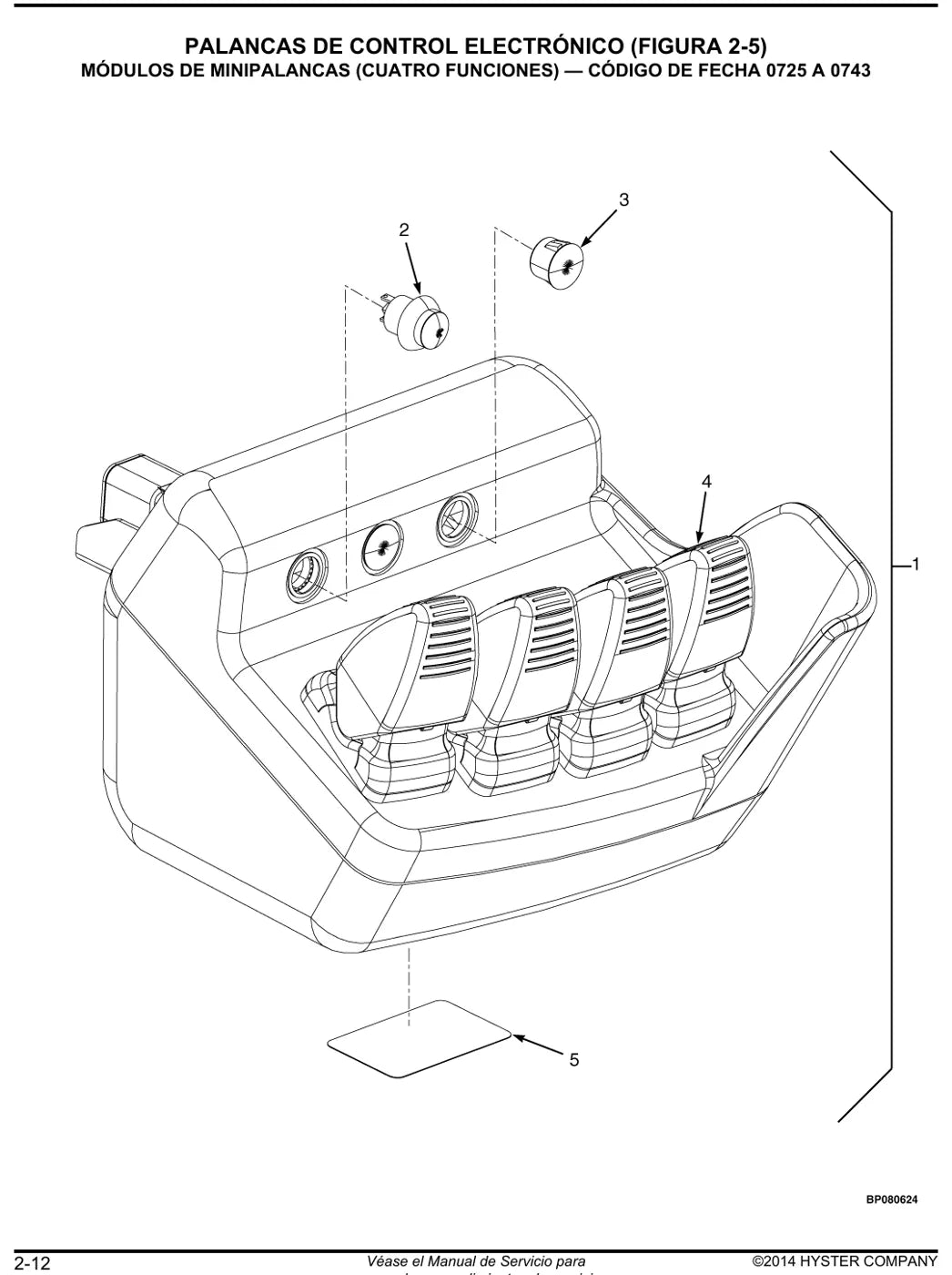 Vista explodida de conjunto do Catálogo de Peças Hyster E70Z a E120Z (E098)