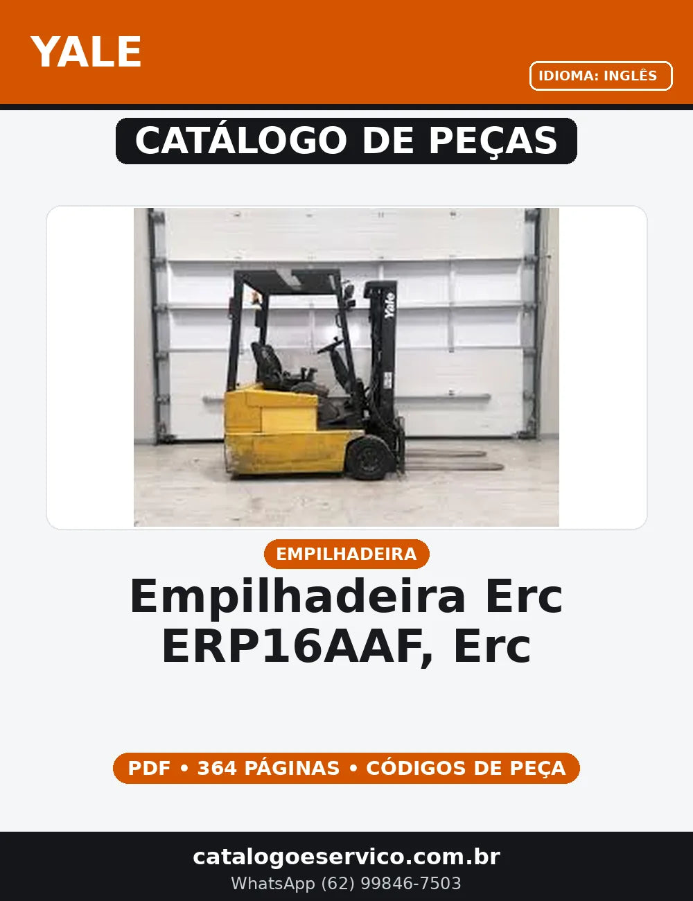 CATALOGO DE PEÇAS EMPILHADEIRA - ERC/ERP16AAF, ERC/ERP18AAF, ERC/ ERP20AAF (C814) YALE — capa do catálogo de peças