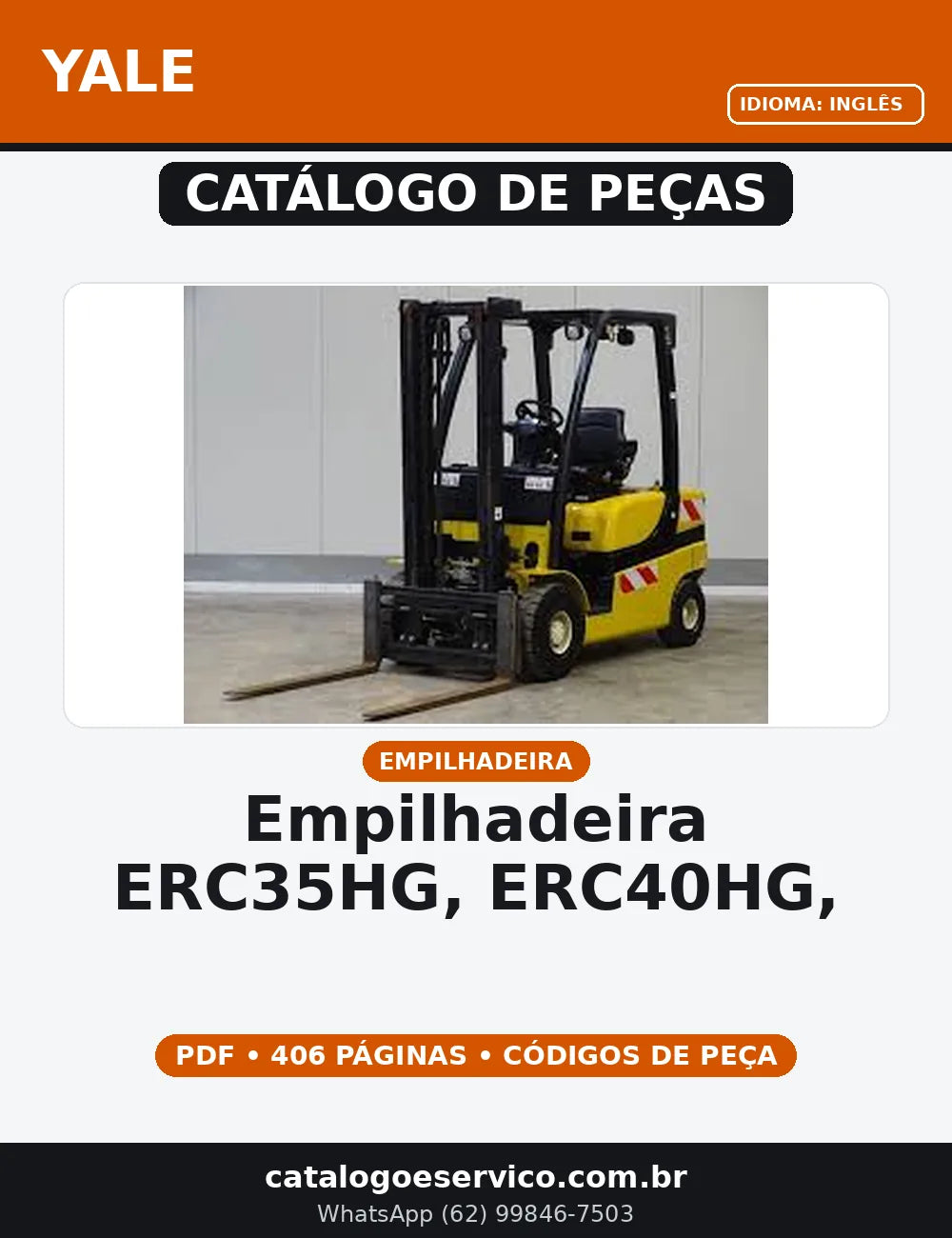 CATALOGO DE PEÇAS EMPILHADEIRA - ERC35HG, ERC40HG, ERC45HG, ERC55HG (C839) YALE — capa do catálogo de peças