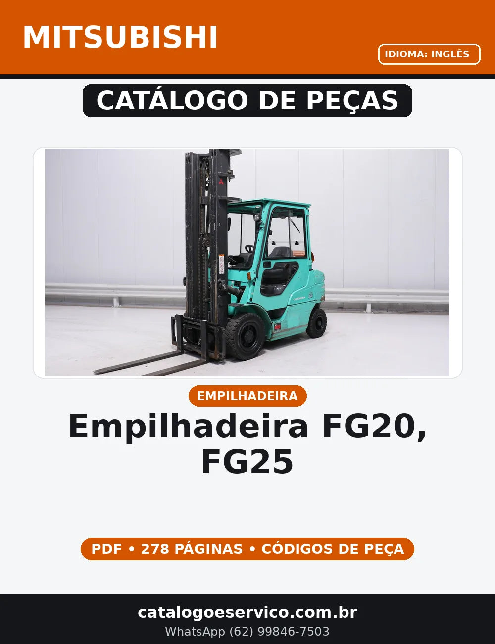 CATALOGO DE PEÇAS EMPILHADEIRA - FG20, FG25 MITSUBISHI — capa do catálogo de peças