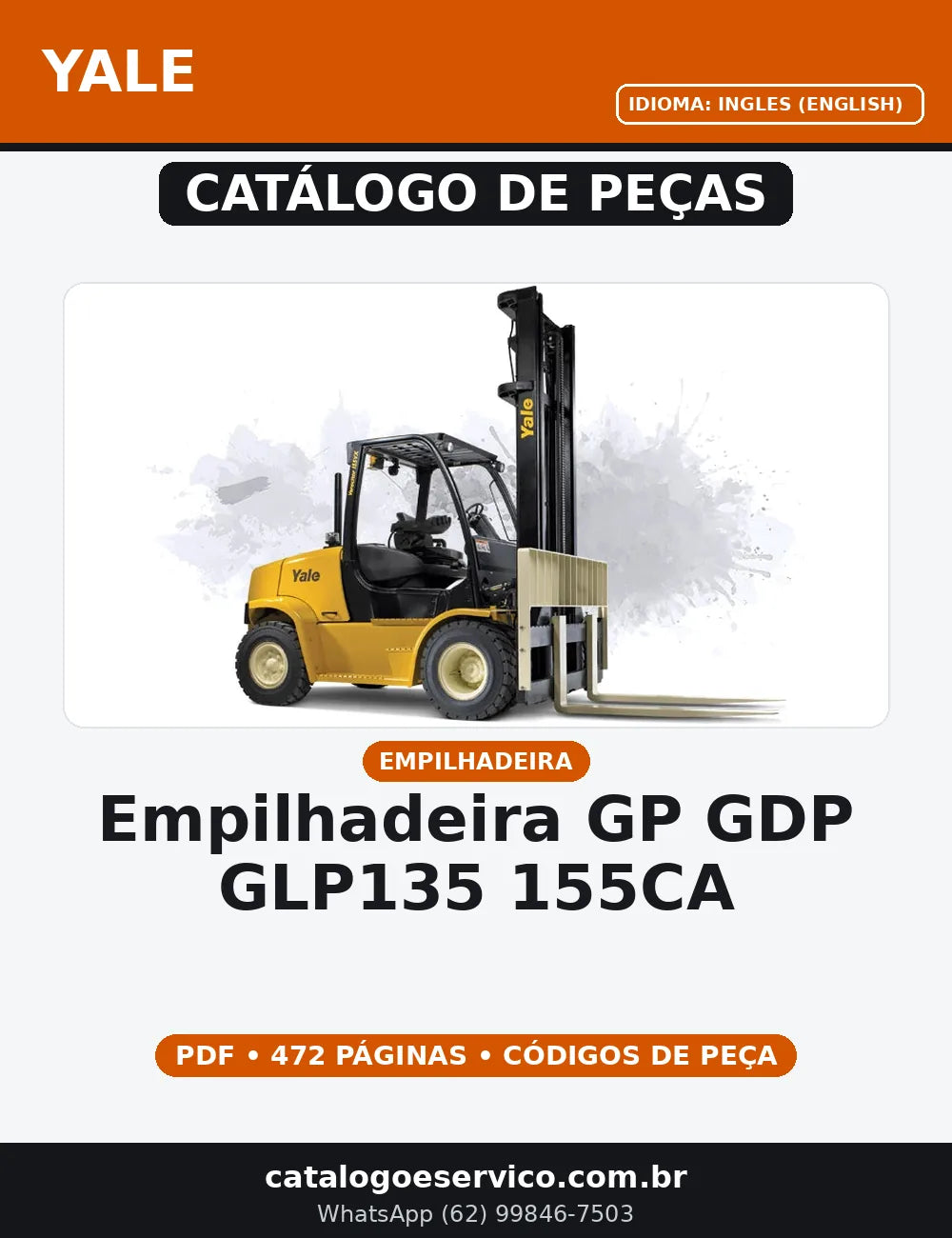 CATALOGO DE PEÇAS EMPILHADEIRA GP/GDP/GLP135/155CA YALE — capa do catálogo de peças