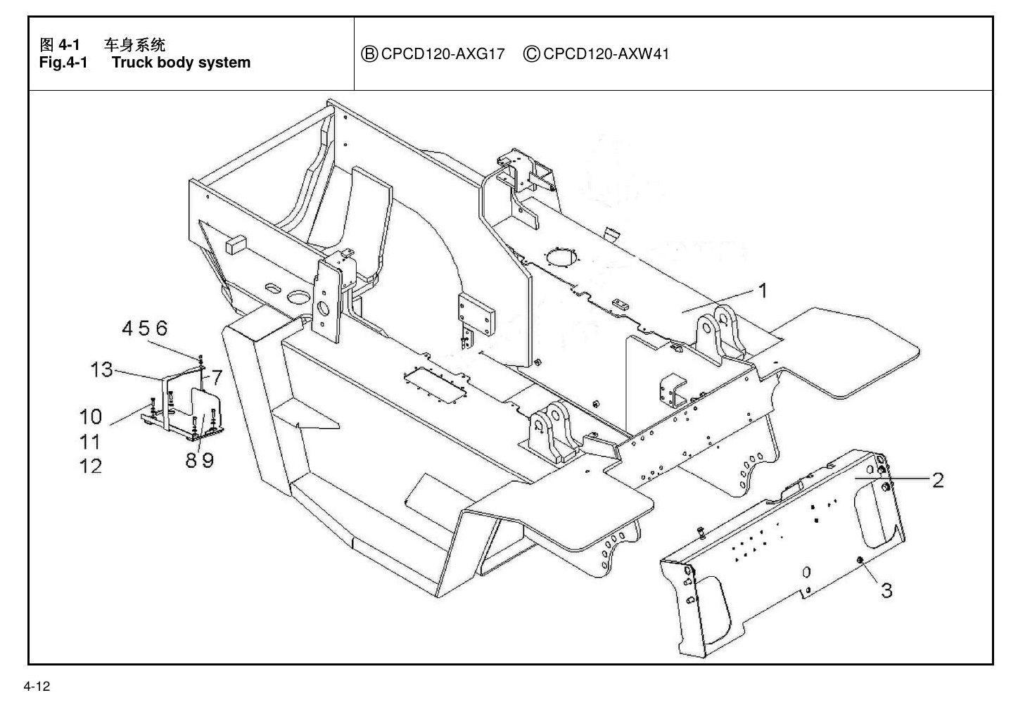 Catálogo de Peças Empilhadeira Hangcha — Série A X8-X12t — CPCD80 CPCD120 — imagem 3