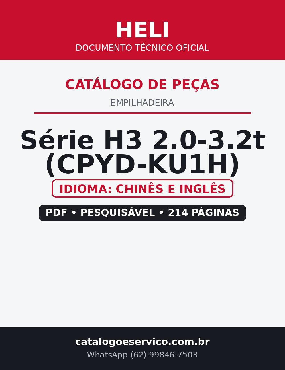 Catálogo de Peças Empilhadeira HELI — Série H3 2.0-3.2t (CPYD-KU1H) — CPYD20 CPQYD20