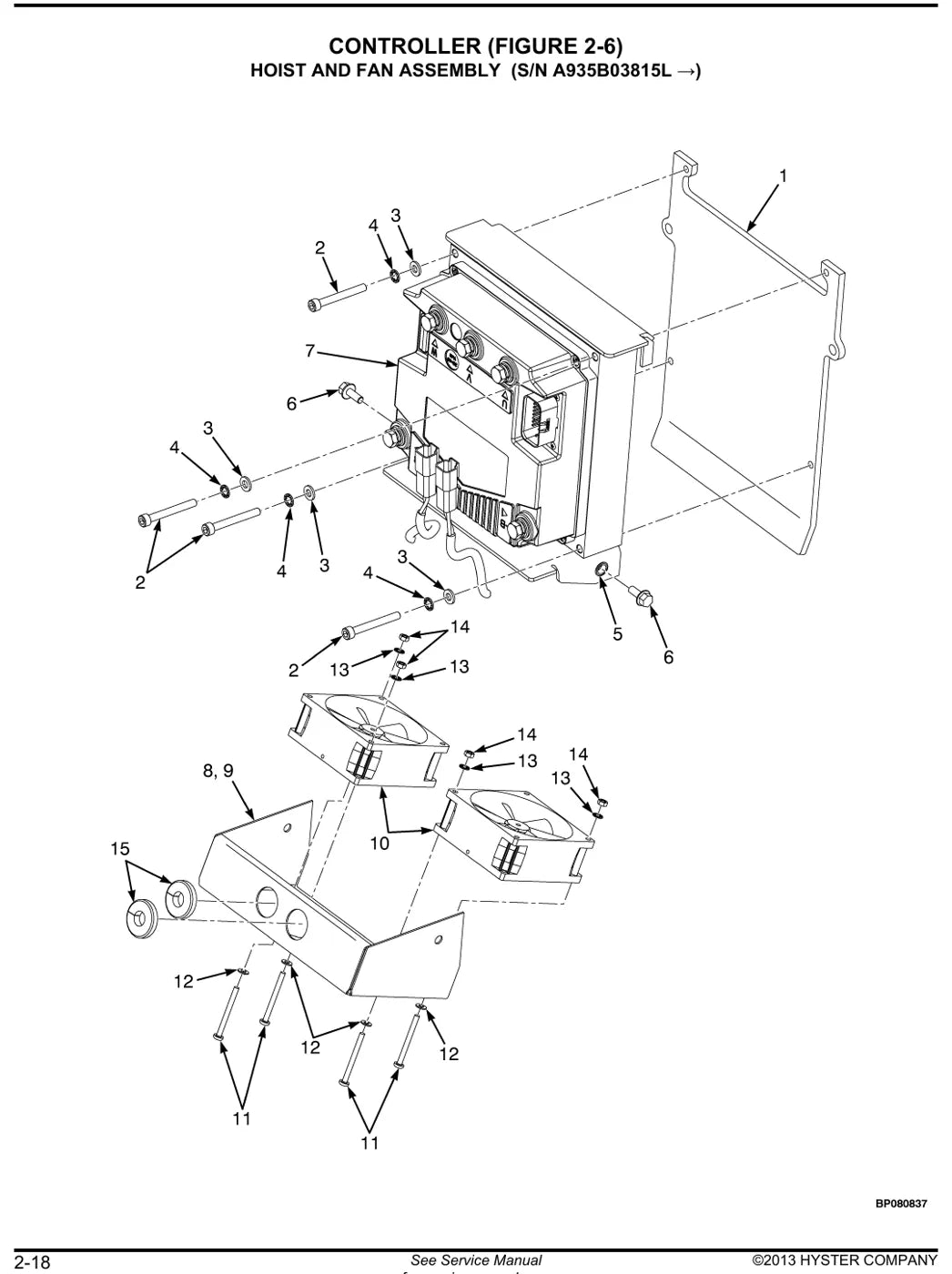 Detalhe de componentes ilustrados no Catálogo de Peças Hyster J1.6XN a J2.0XN (A935)
