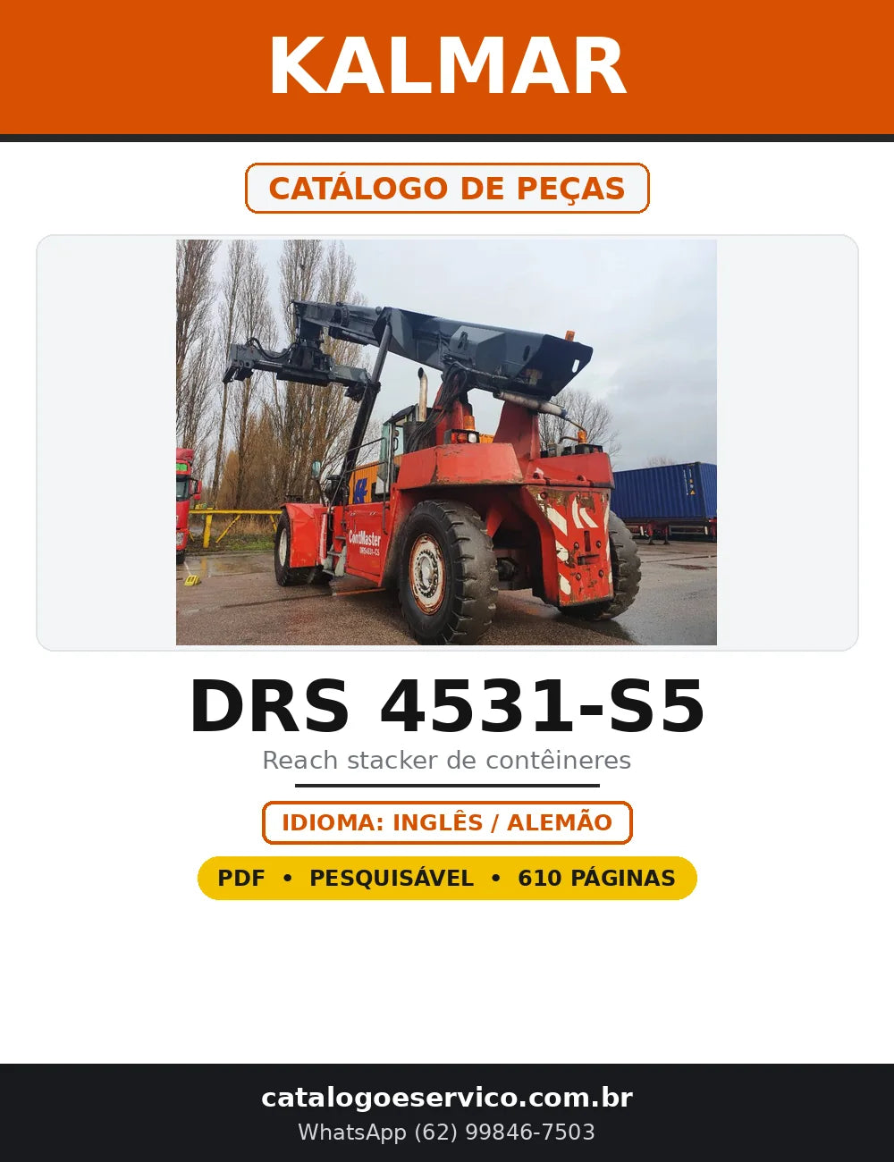 Capa do Catálogo de Peças Kalmar DRS 4531-S5 em PDF com 610 páginas