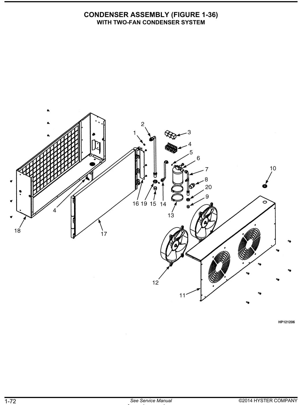 Vista explodida de conjunto do Catálogo de Peças Hyster RS45-27 a RS46-41LS (C222)
