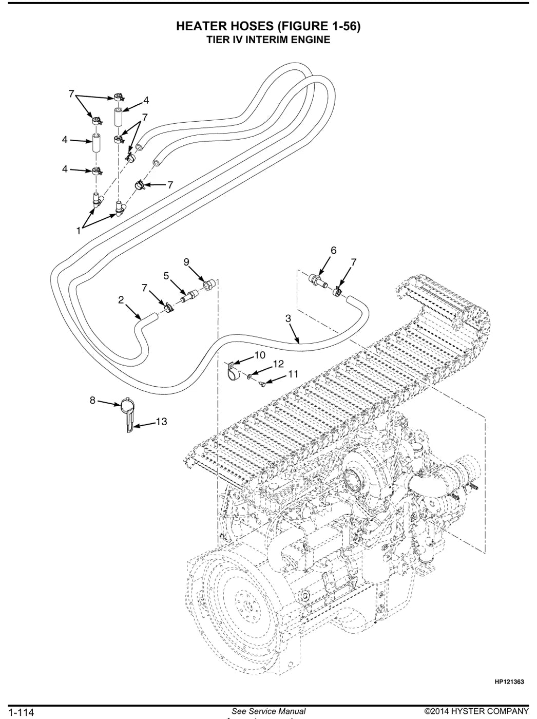 Página com vista explodida e chamadas numeradas — Hyster RS45-27 a RS46-41LS (C222)