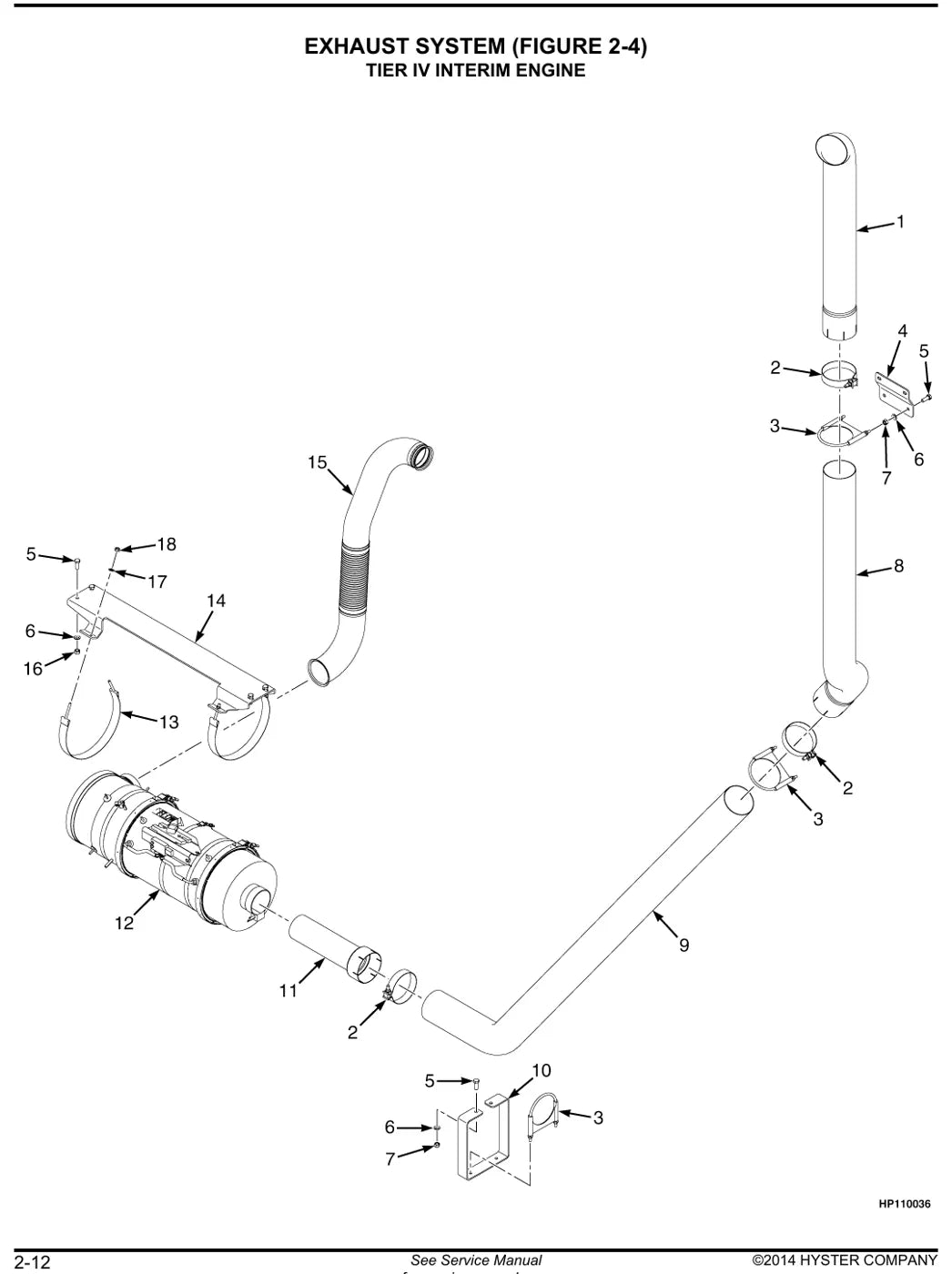 Detalhe de componentes ilustrados no Catálogo de Peças Hyster RS45-27 a RS46-41LS (C222)