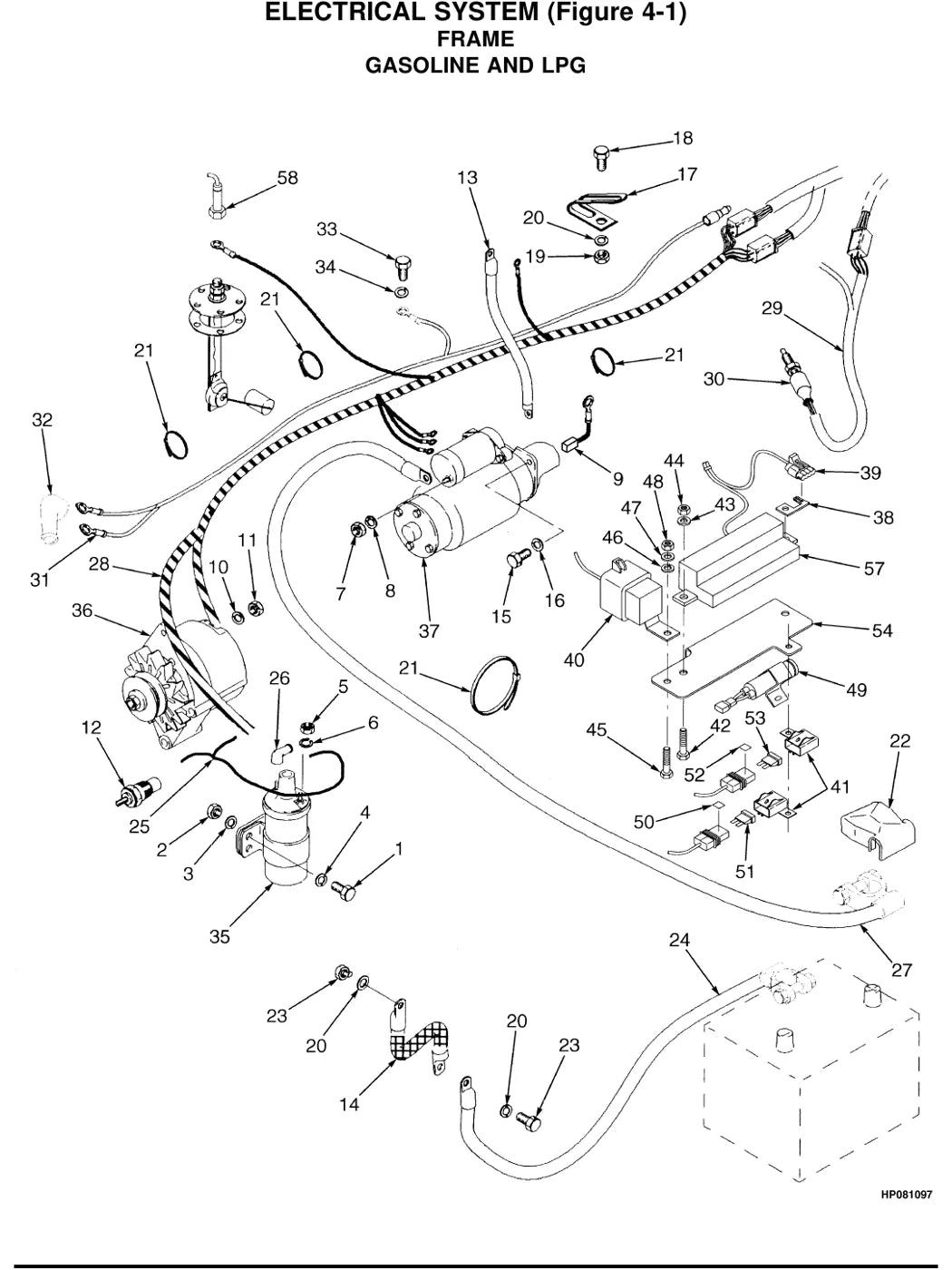 Detalhe de componentes ilustrados no Catálogo de Peças Hyster S25XM a S40XMS (D010)
