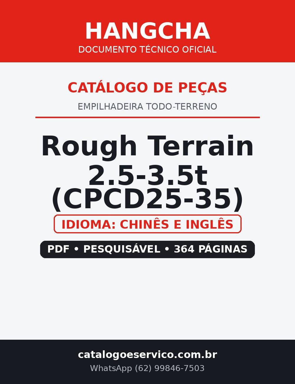Catálogo de Peças Empilhadeira Todo-Terreno Hangcha — Rough Terrain 2.5-3.5t (CPCD25-35)