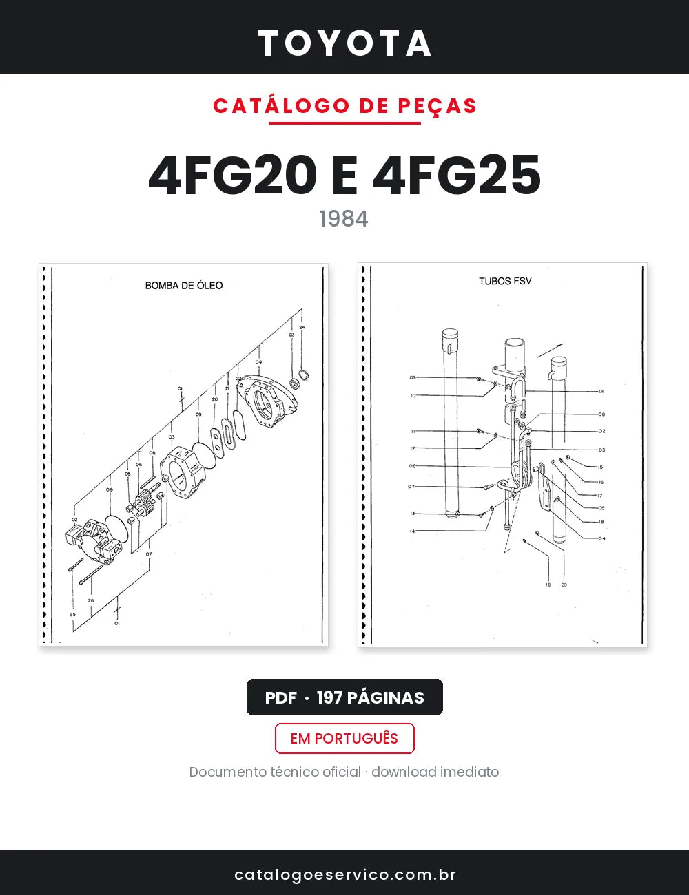 Catálogo de Peças Toyota 4FG20 e 4FG25 — capa
