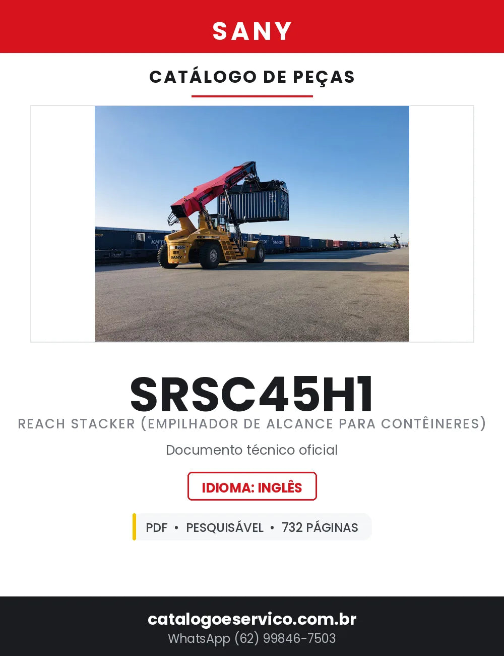 Catálogo de Peças SANY SRSC45H1 Reach Stacker (Empilhador de Alcance) — 732 Páginas em PDF — capa