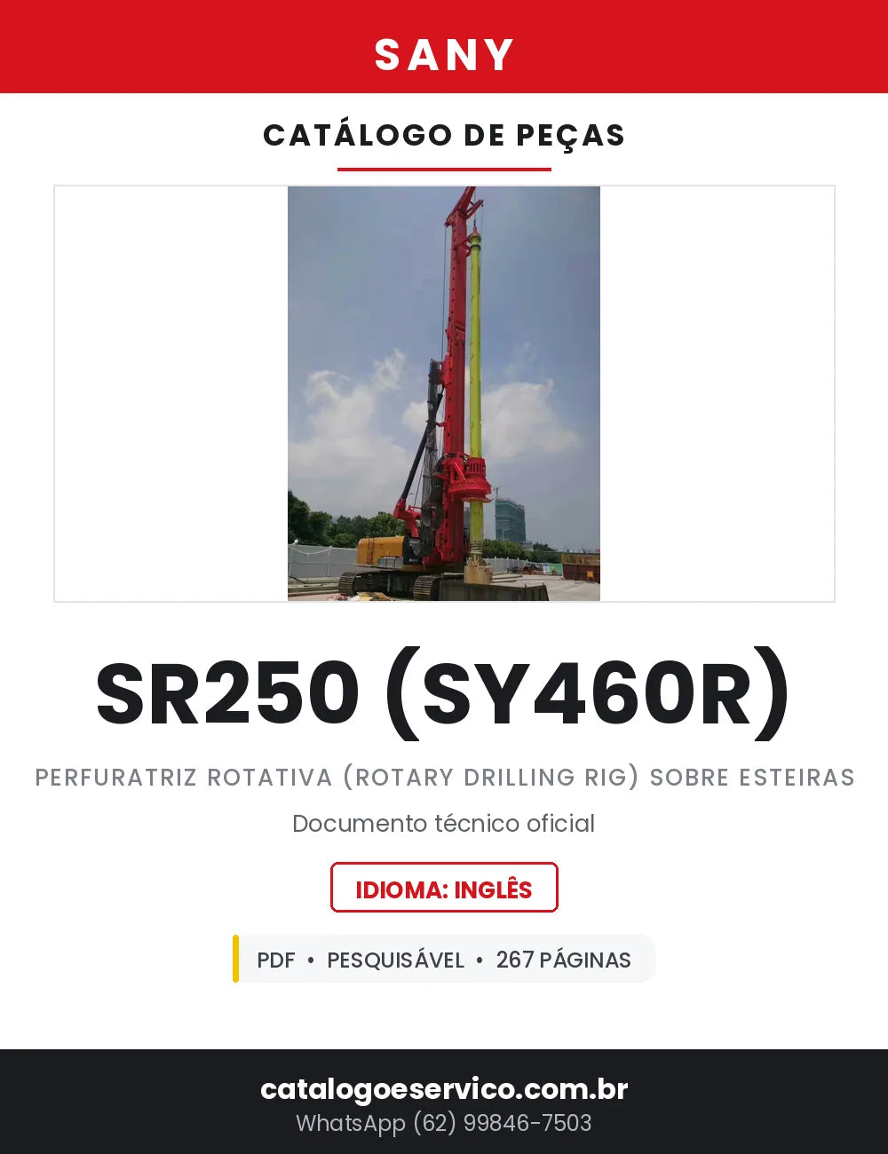 Catálogo de Peças SANY SR250 (SY460R) Perfuratriz Rotativa — 267 Páginas em PDF — capa