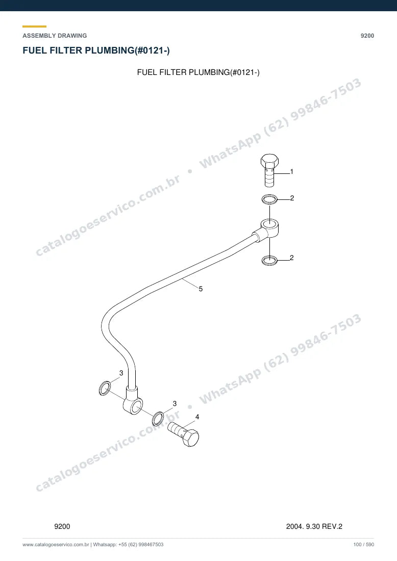 Catálogo de peças Hyundai R210NLC-7: desenho de montagem — combustível e injeção