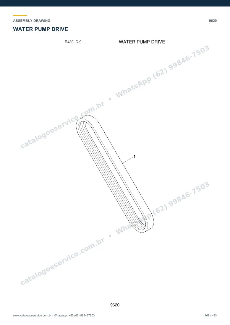 Catálogo de peças Hyundai R430LC-9: desenho de montagem — arrefecimento