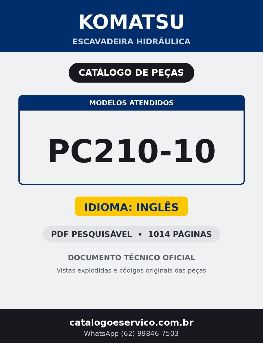 Catalogo De Pecas Escavadeiras Komatsu - Pc210-10 - capa