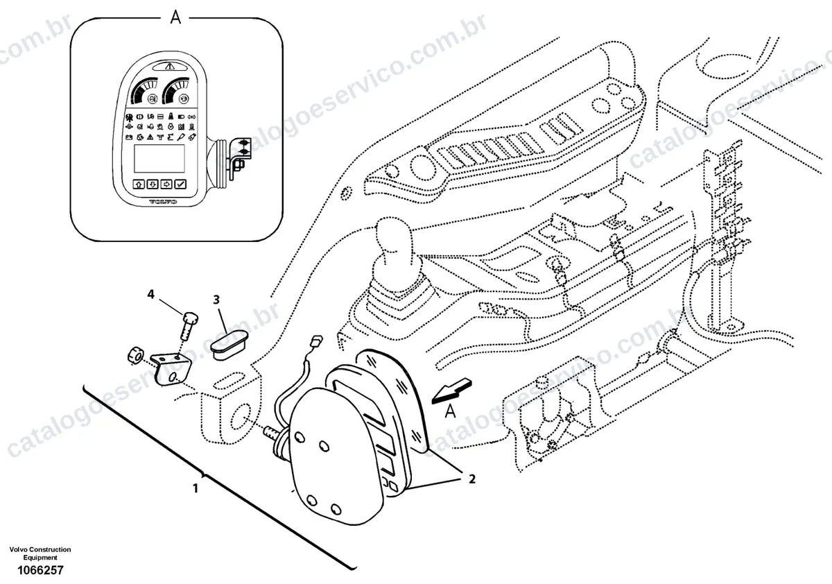 Vista explodida – sistema elétrico e eletrônico – Catálogo de Peças Volvo EC210B (LC, LR, NC e NLC)