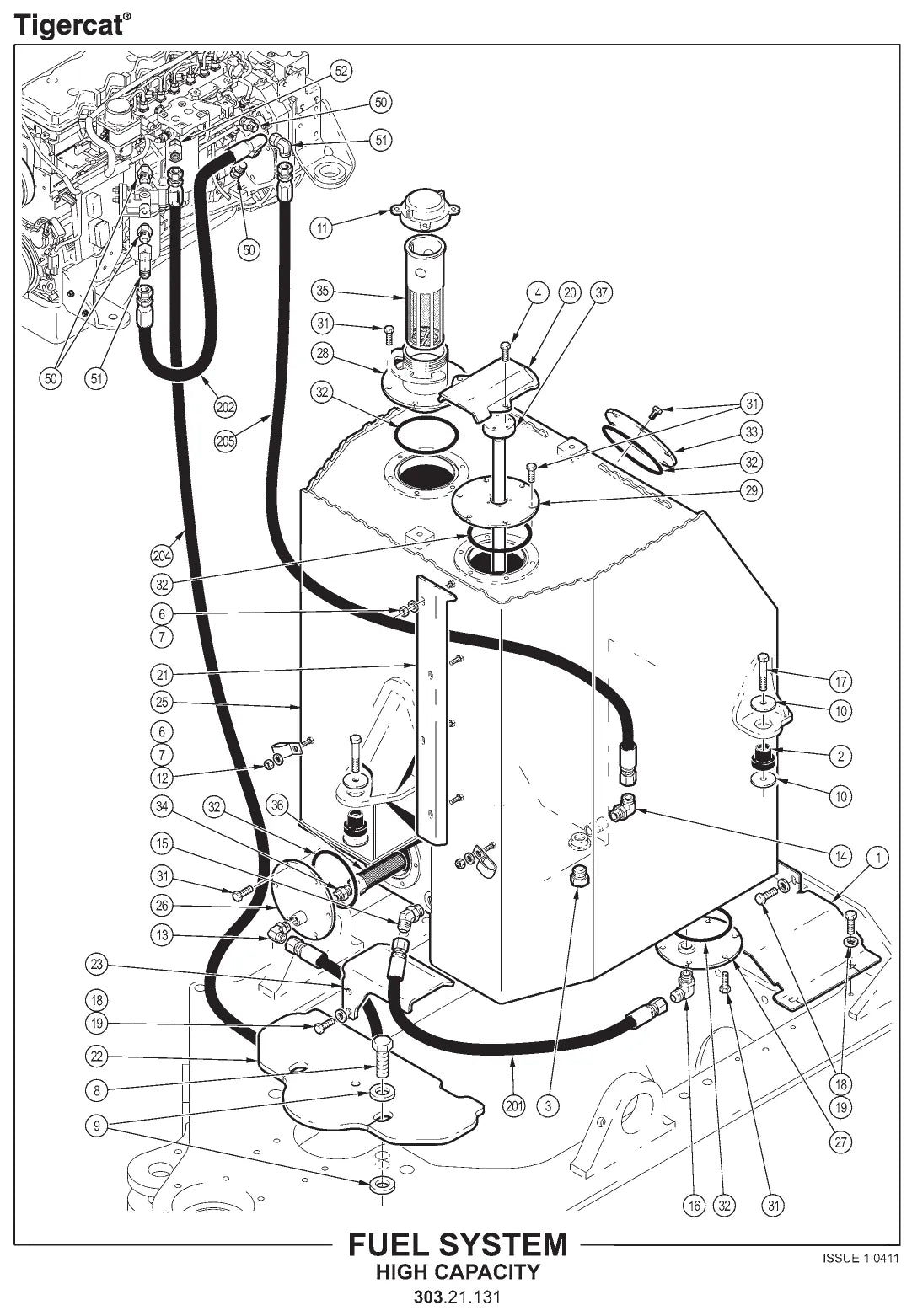 Página interna do Catálogo de Peças Tigercat 635D Skidder — Skidder florestal (arraste)