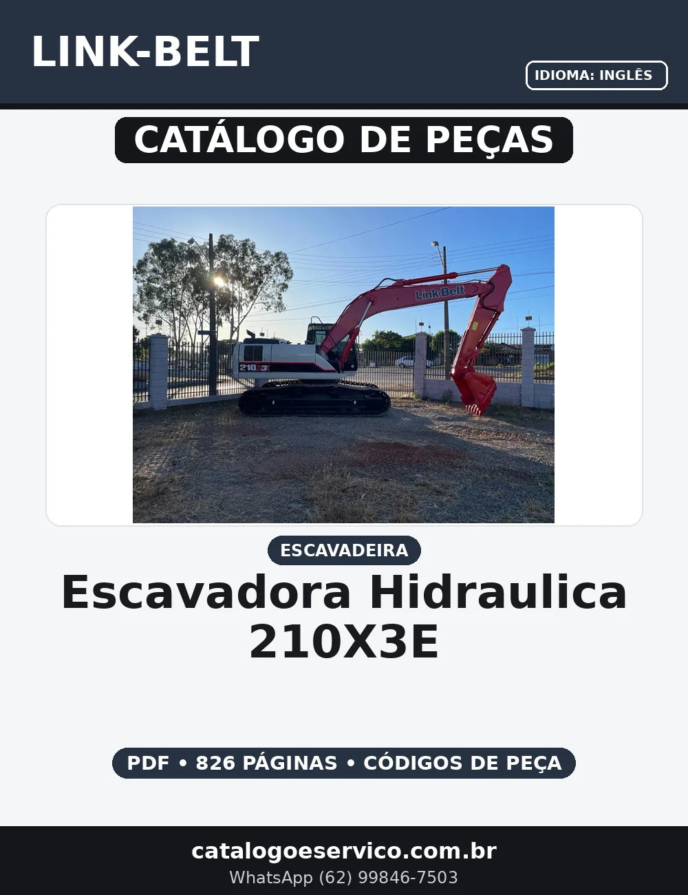 CATALOGO DE PEÇAS ESCAVADORA HIDRAULICA LINK-BELT - 210X3E — capa do catálogo de peças