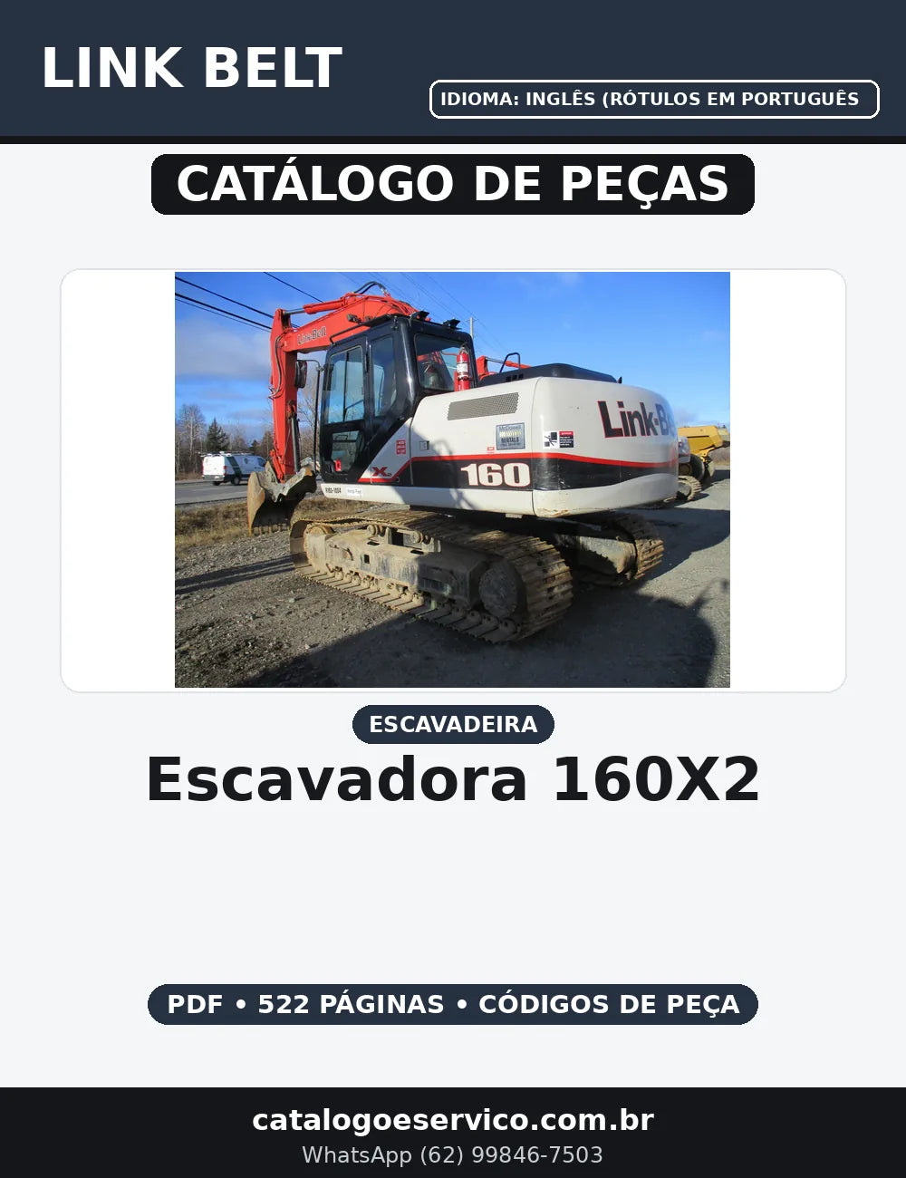 CATALOGO DE PEÇAS ESCAVADORA LINK BELT - 160X2 — capa do catálogo de peças