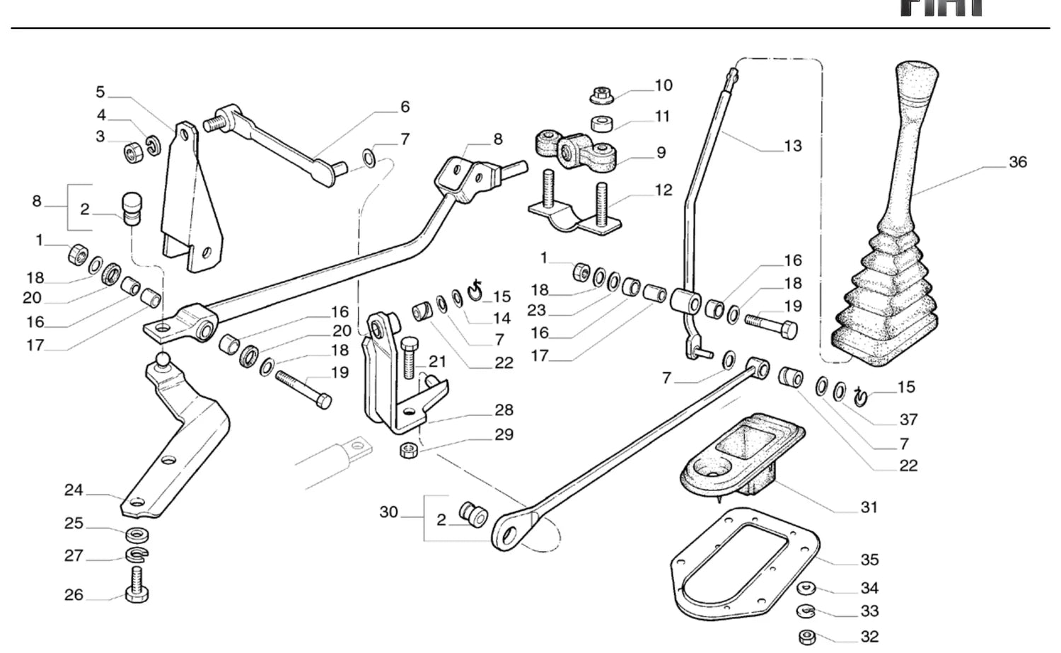 Catálogo de Peças Fiat Mille Electronic 2P 1.0 8V (1993-1995) — vista explodida 1 (pág. 115 do PDF)