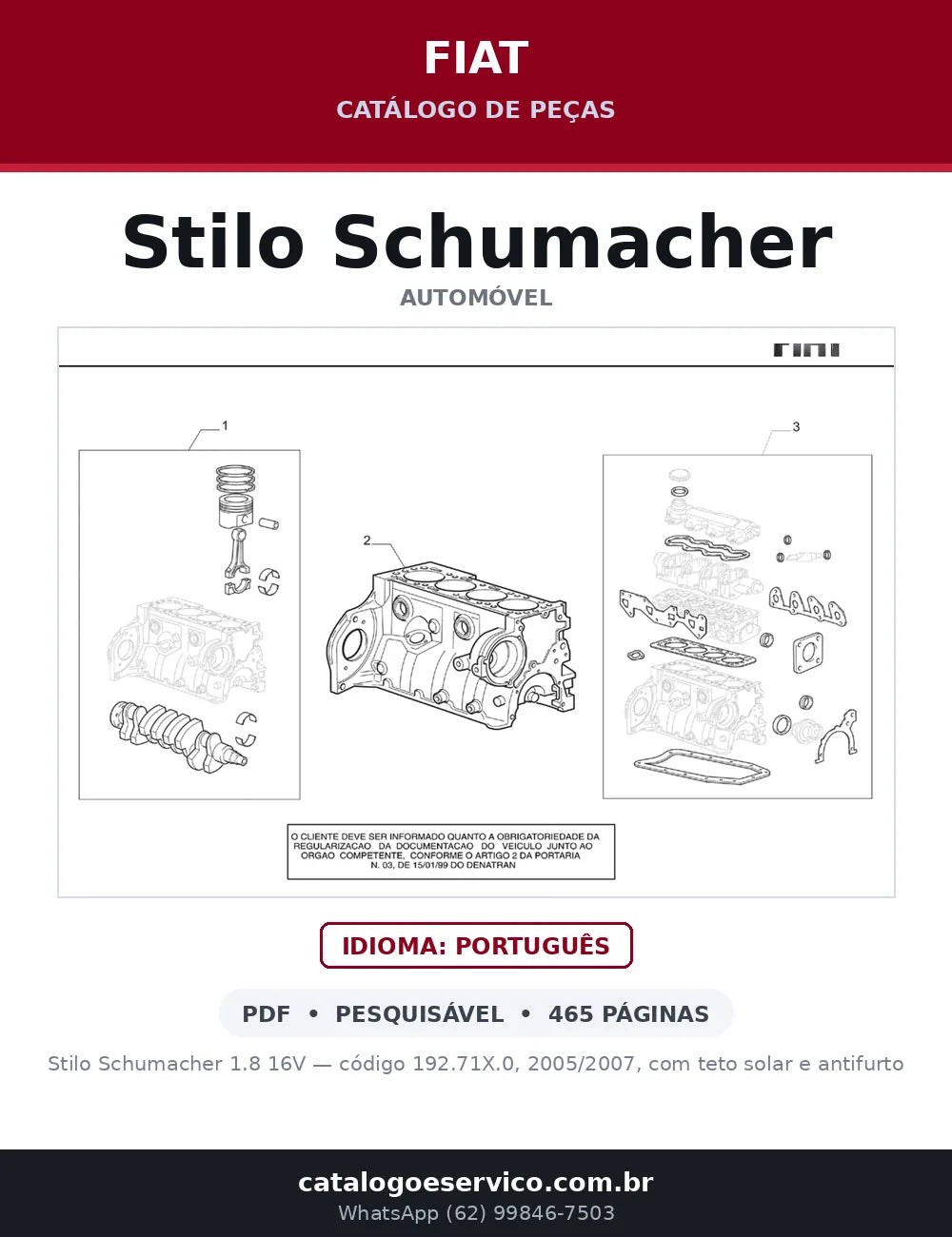 Catálogo de Peças Fiat Stilo Schumacher 1.8 16V (2005-2007) — capa