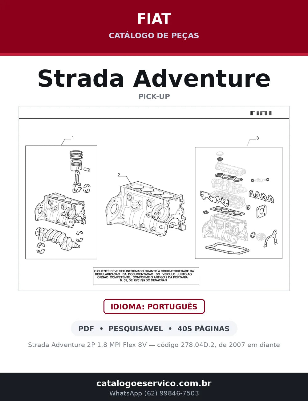 Catálogo de Peças Fiat Strada Adventure 1.8 Flex (2007+) — capa