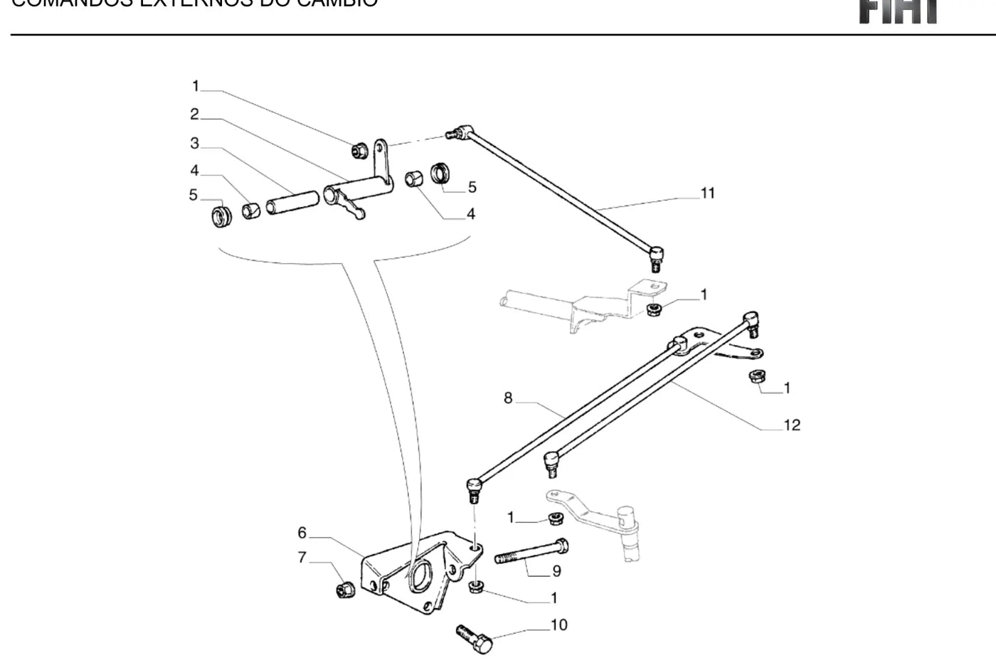 Página com vista explodida e chamadas numeradas — Fiat Tempra HLX 2.0 MPI 16V