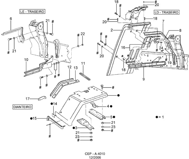 Catálogo de Peças Ford Cargo 1717E 4x2 — vista explodida 1