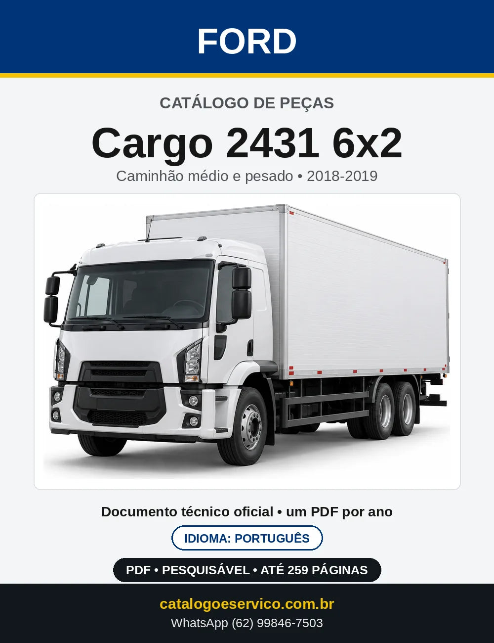 Catálogo de Peças Ford Cargo 2431 6x2 2018-2019 — capa